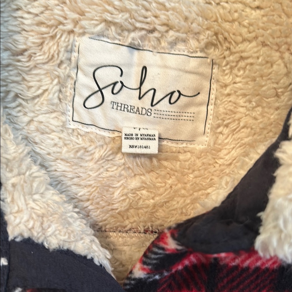 Soho Red and Black Teddy Jacket Cozy and Stylish - Picture 2 of 6